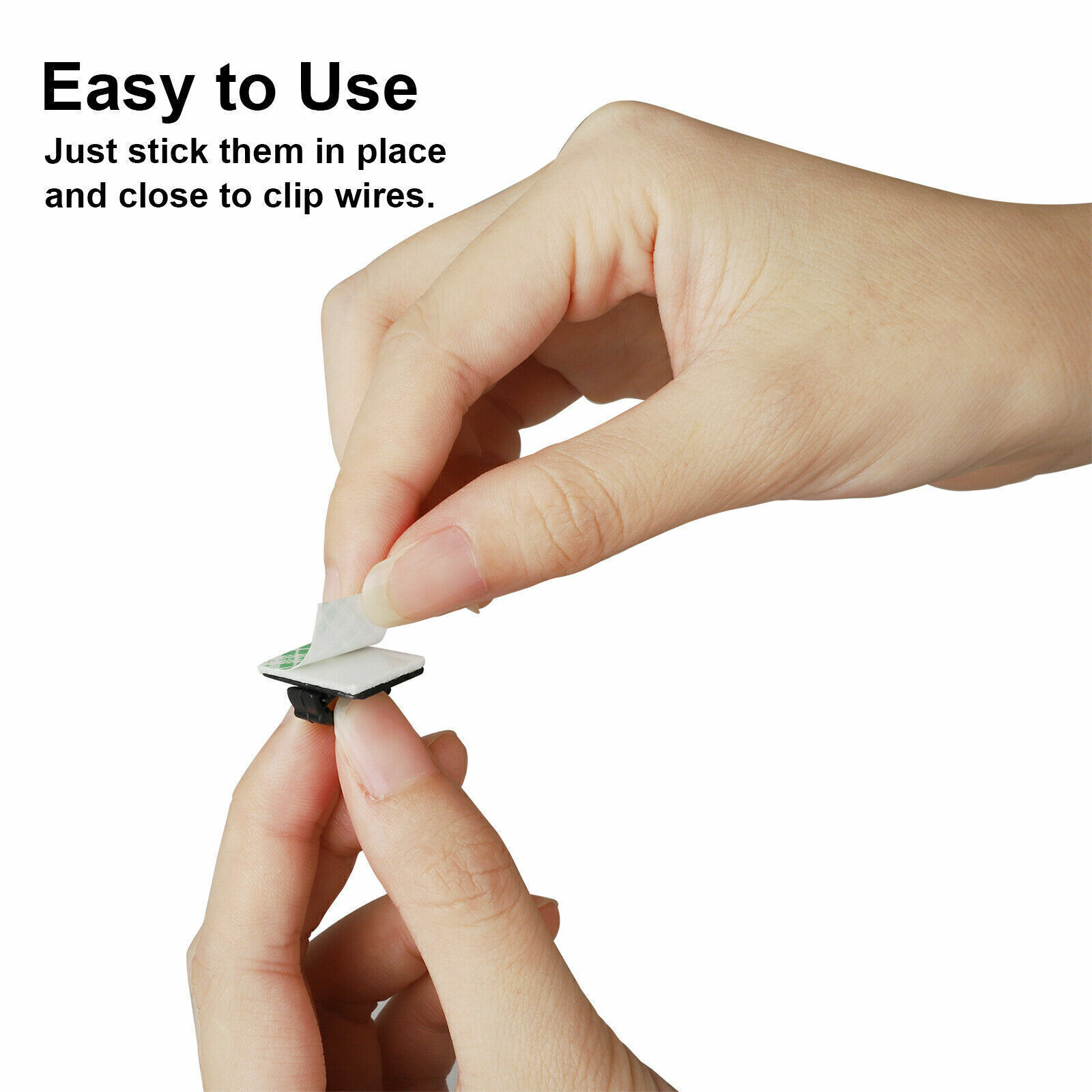 100Pcs Cable Clips Self-Adhesive Cord Management Wire Holder Organizer Clamp US