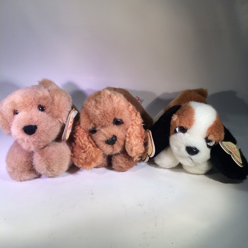 Plush Puppy Dogs Wee Puppies Aroura #02148 Lot of 3 Golden R