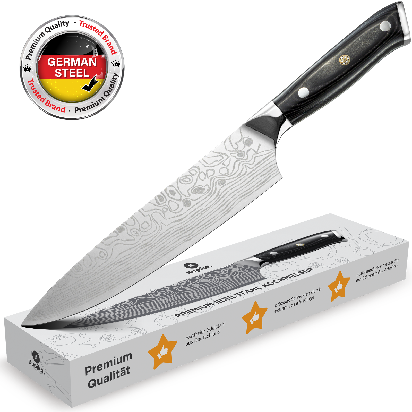 Kochmesser 20cm - Allzweckmesser Chefmesser - Profi Küchenmesser Fleischmesser