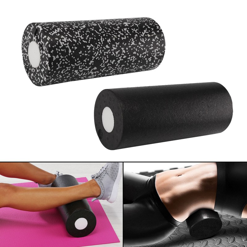 Roll Medium Faszienrolle Massagerolle Fitness Sport Yoga Pilates Black DE