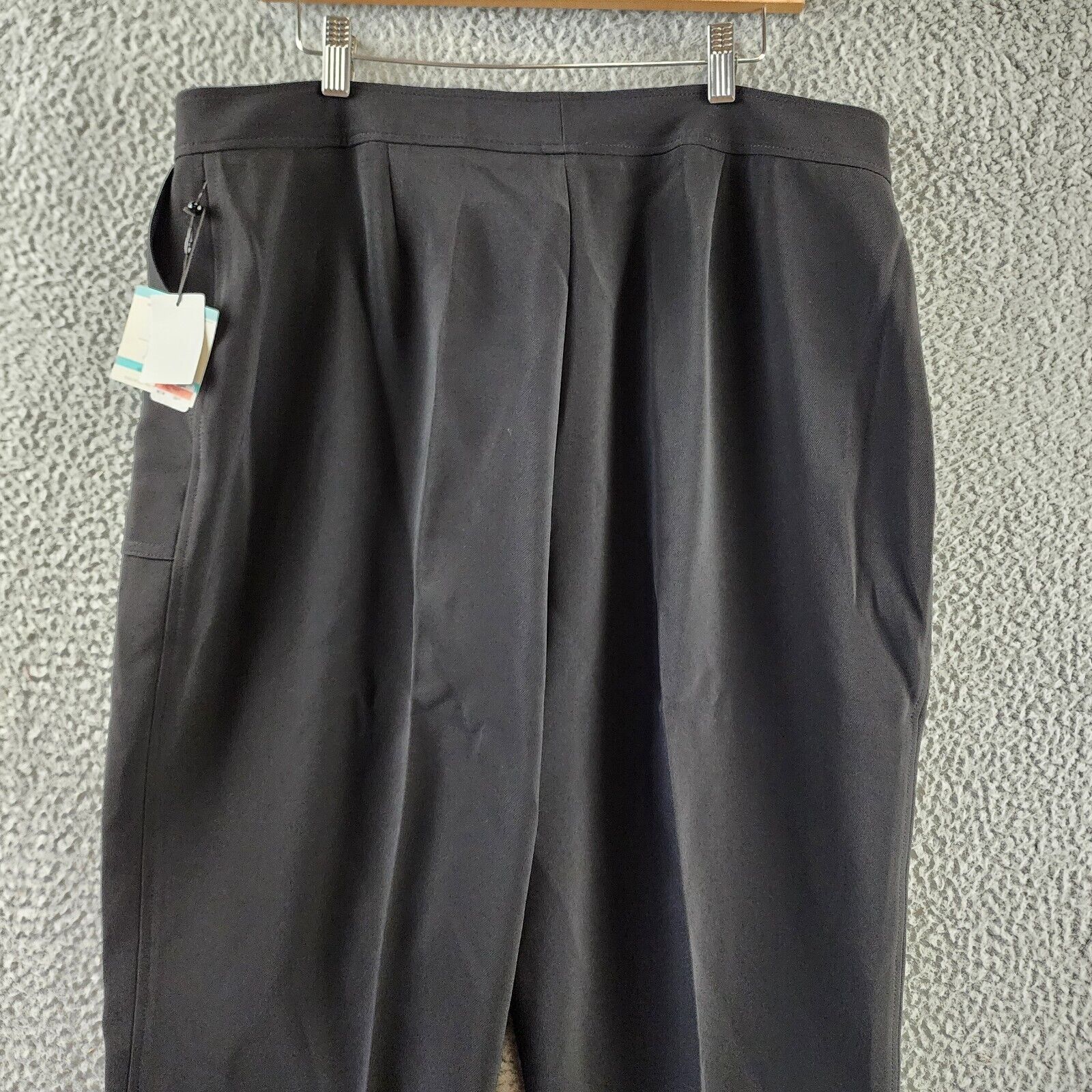 Anne Klein Slim-Leg Ankle Pants Women's 16 Black Extended Tab W/ Zip Fly Closure - Picture 6 of 13
