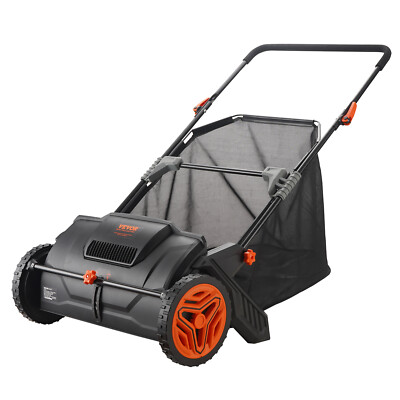 VEVOR Lawn Sweeper Push Leaf Grass Collector 21'' 3.5 Cu. Ft. Capacity Adjustable