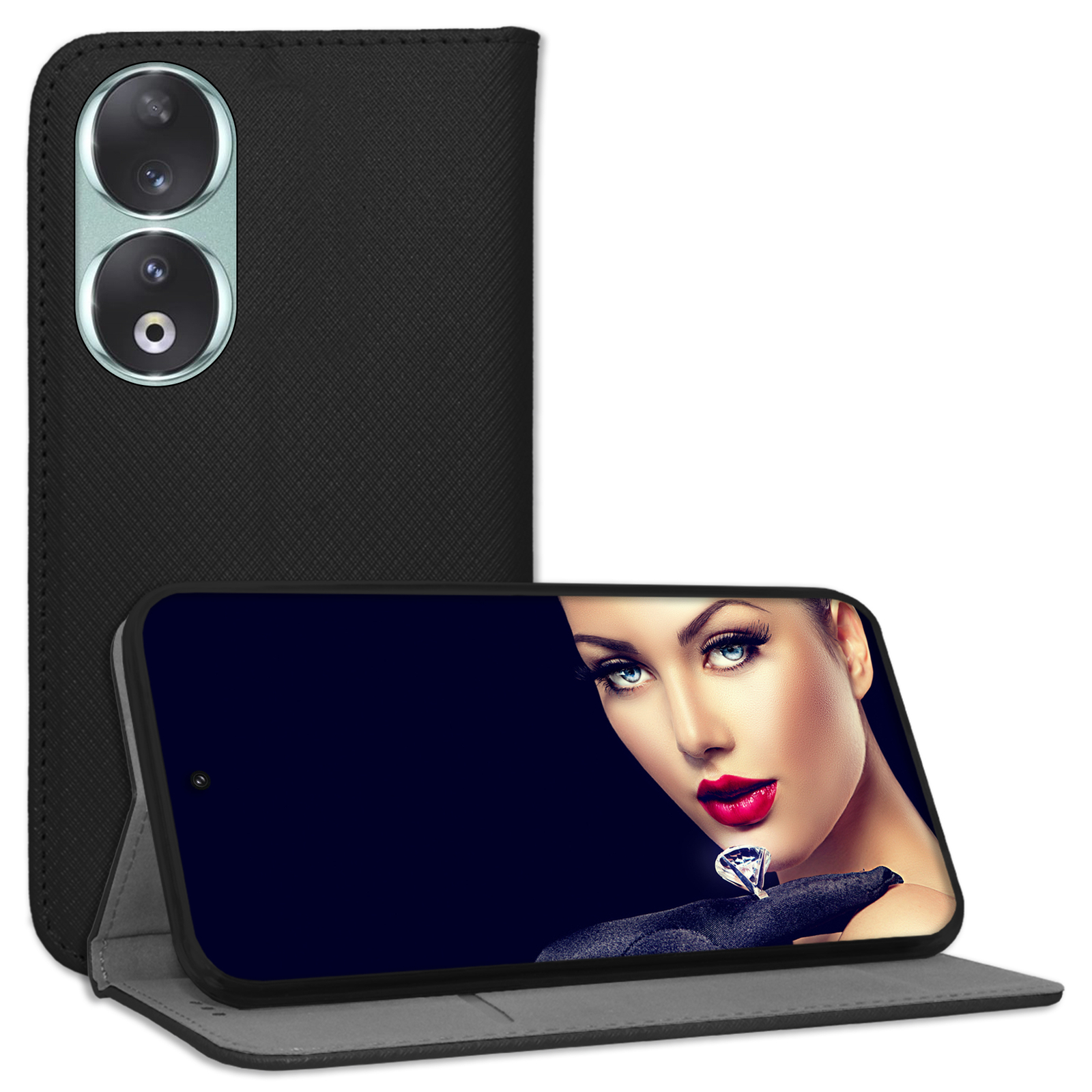 Schutzhülle Klapphülle Bookstyle für Honor 90 5G Schwarz Tasche Case Wallet