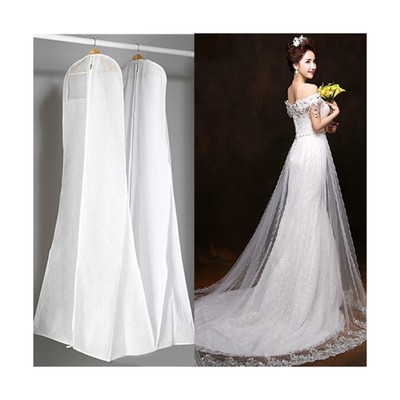 72'' Large Wedding Dress Bridal Gown Garment Zip Bag Clothes Cover Storage Pr...