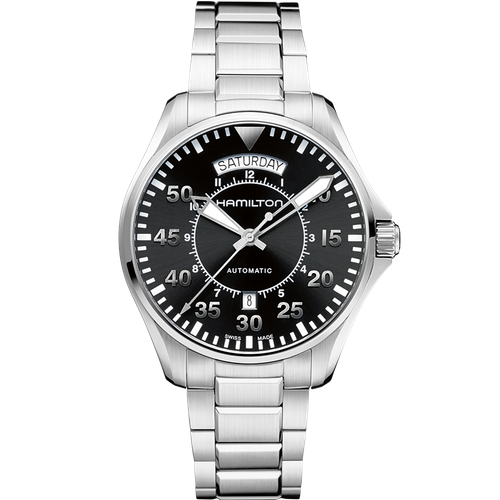 Pre-owned Hamilton H64615135 Khaki Aviation Pilot Day Date Automatic Self-winding 42
