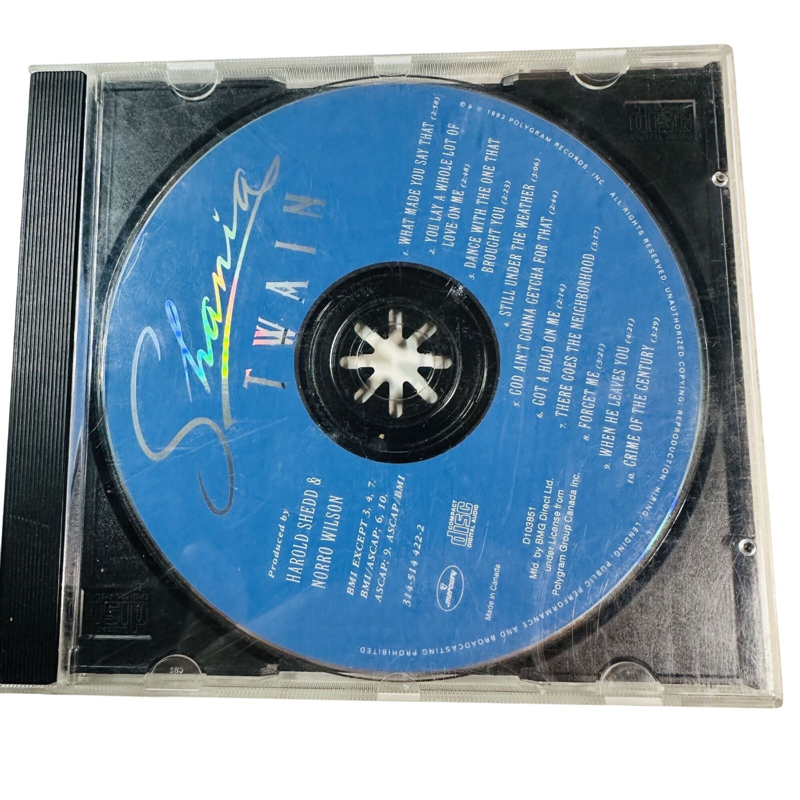 Shania Twain CD Self-Titled Album 1993 Polygram Records Harold Shedd N Wilson