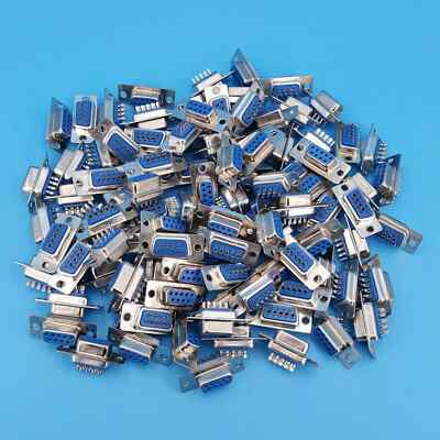 100Pcs DB9 D-SUB Female RS232 Serial Port 9Pin Wire Solder Plug Connector