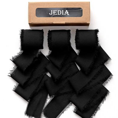 Black Ribbon 3 Rolls Graduation Ribbon 1.5'' x 7Yd Silk Ribbons Set for Gift W...