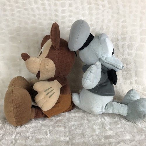 Lot Of 2 Disney Sega Plush Toys Gray Donald Duck Brown Mickey Mouse *Read