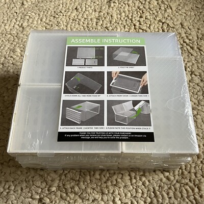 12Pcs Shoe Box Storage Organizer Stackable Sneaker Case Container Clear
