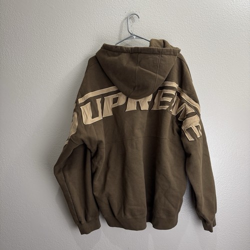 【SUPREME】WRAPPED HALF ZIP HOODED SWEATSHIRT DUSTY BROWN Supreme Wrapped Half Zip Hooded Sweatshirt Dusty Brown Size