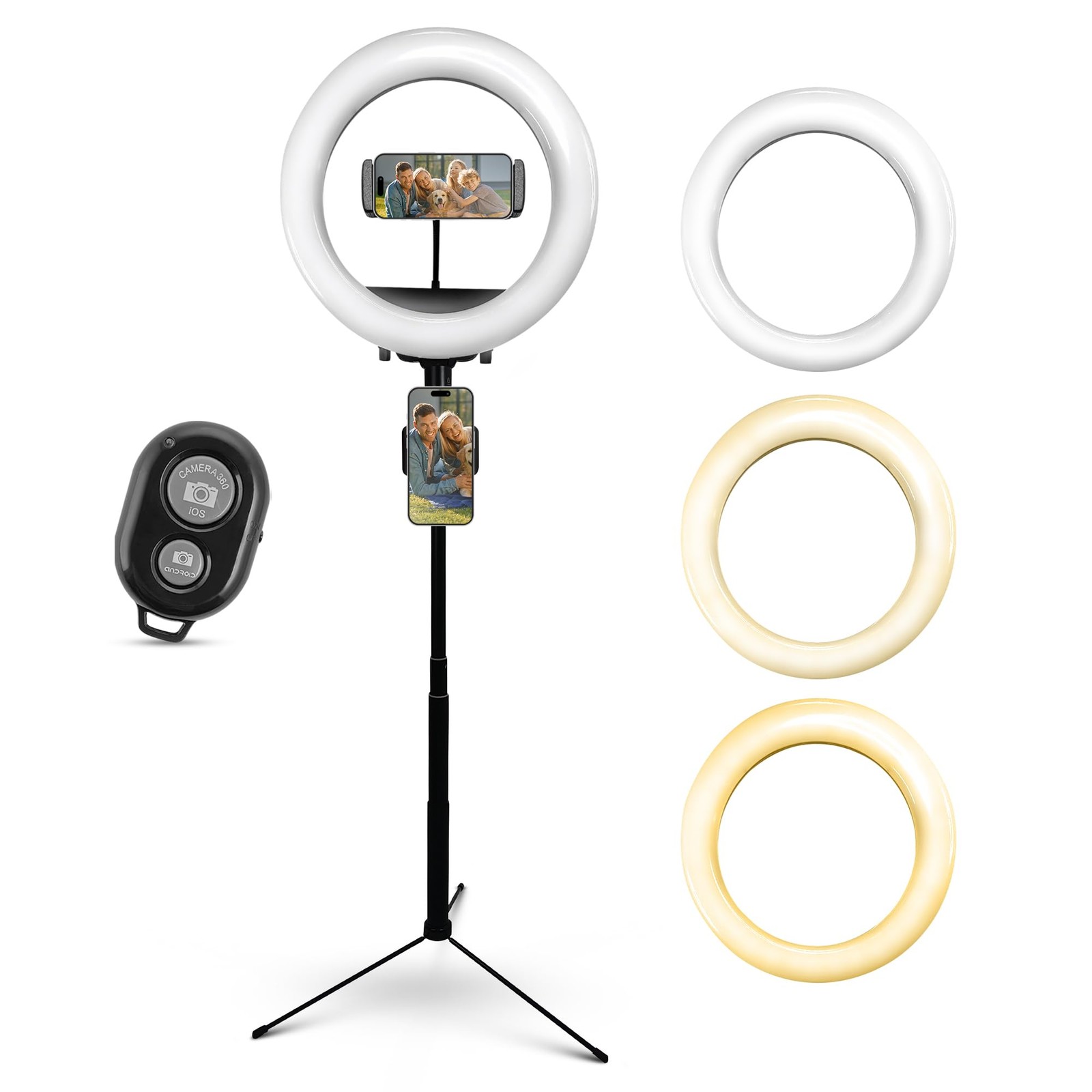 iDance LED Ring Light with Cell Phone Holder, 10