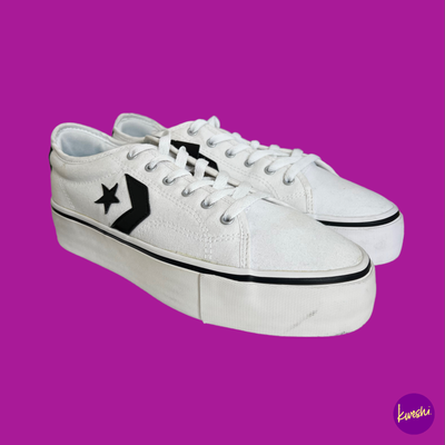 CONVERSE Ladies Star Replay Platform Trainers 565365C White UK