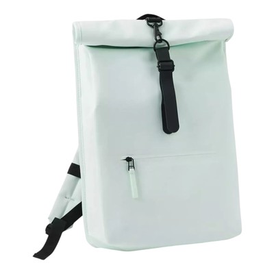 RAINS Rolltop Rucksack Backpack Waterproof Mineral Mint Green Fits Laptop NWT
