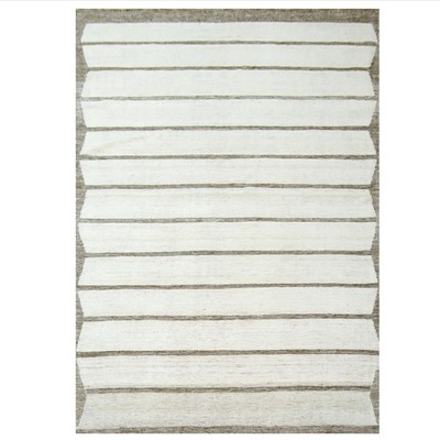 Flat Weave Moroccan Stripe Design Handmade Wool Kilim Rug 10.1X14.2 Cwral-10740