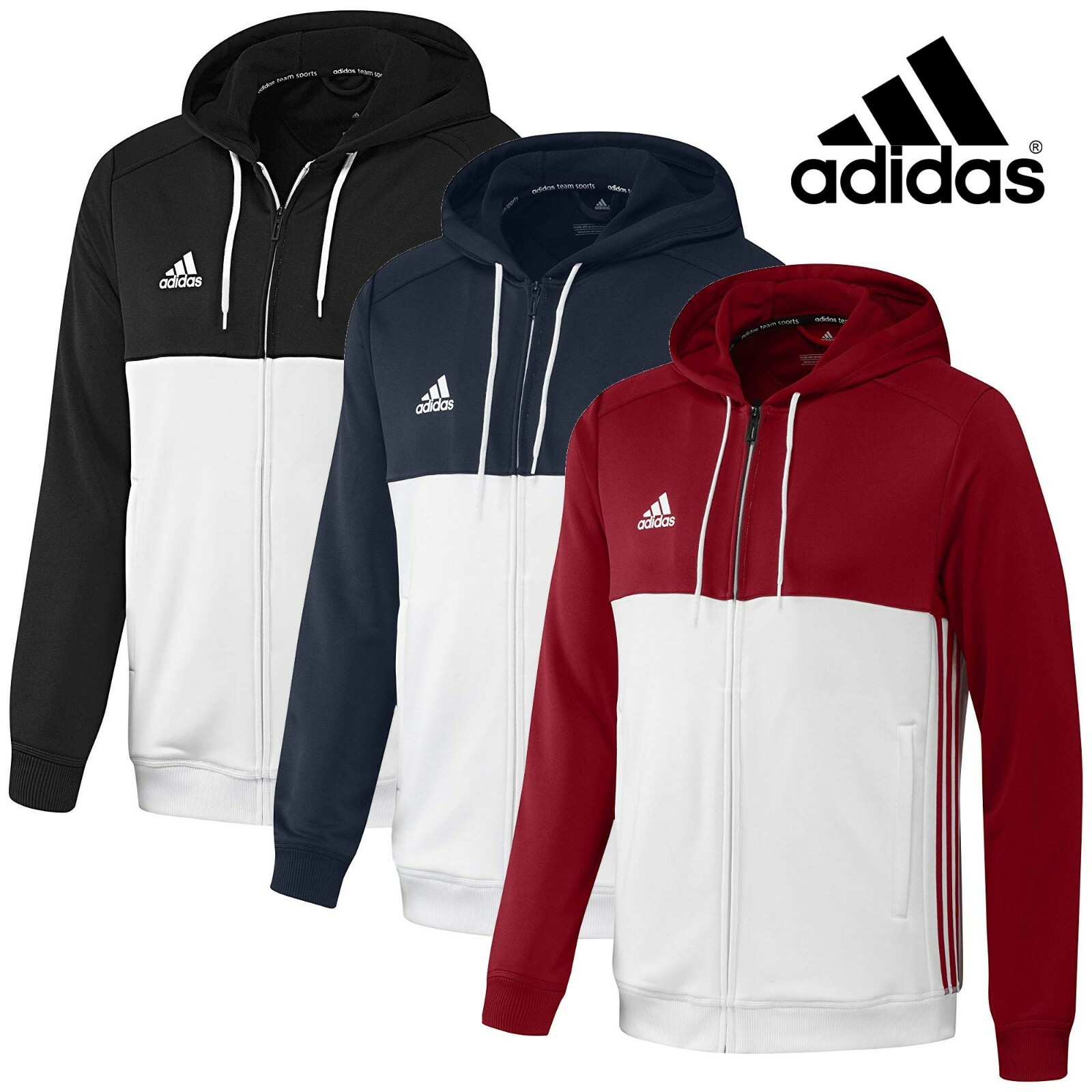 ADIDAS® T16 HERREN Hoodie Männer Team Sweater Pullover rot ADIDAS® T16 HERREN Hoodie Männer Team Sweater Pullover rot