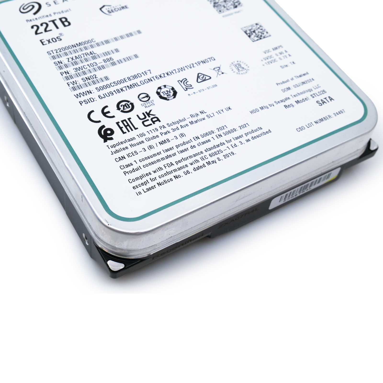 Seagate Exos 22TB SATA HDD ST22000NM002C 7.2K RPM 6Gb/s 3.5in 