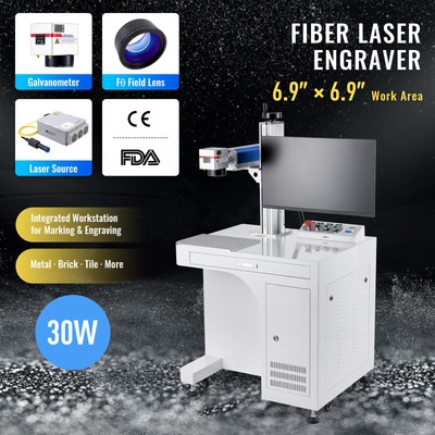 OMTech 30W 7x7 Fiber Laser Marker Steel Aluminum Gold Laser Engraving Machine