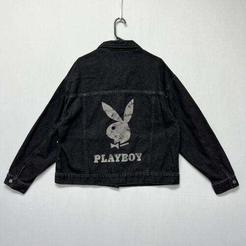 Джинсовая куртка PlayBoy PacSun (женский размер XS/S) Большое пальто на пуговицах, черное