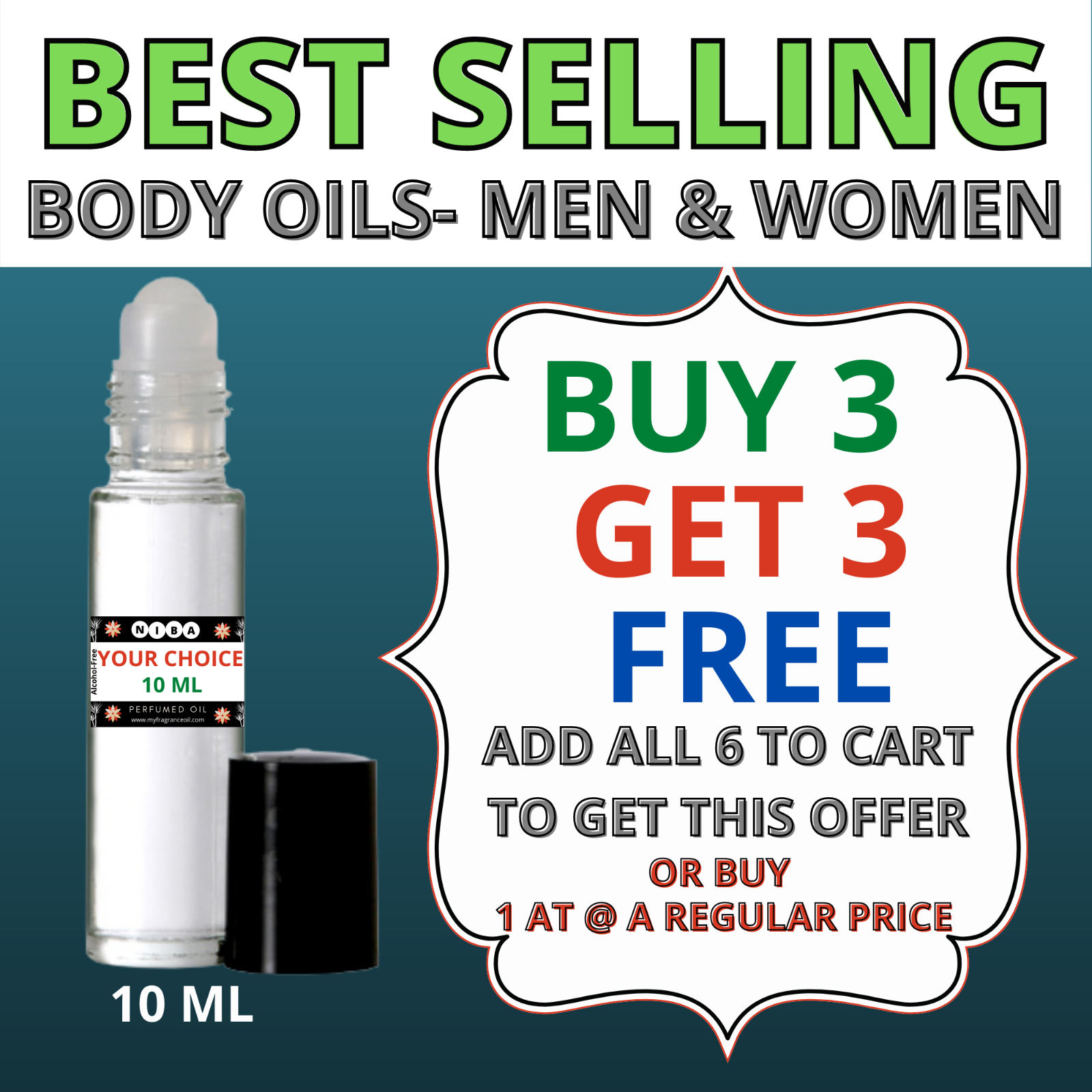 10 ML PREMIUM BODY OIL WITH ROLL-ON, FRAGRANCE OIL, PERFUME OIL FOR MAN, WOMAN