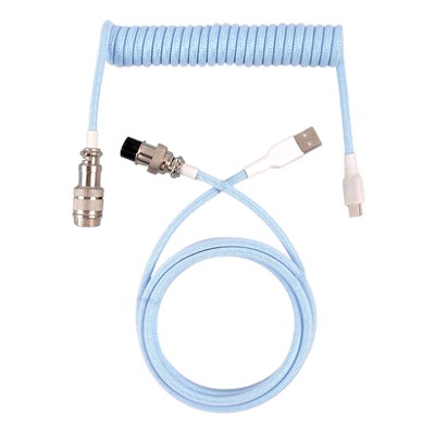 Keyboard Braided Cord Wire USB Type C Coiled Cable Aviation Plug Data Cable