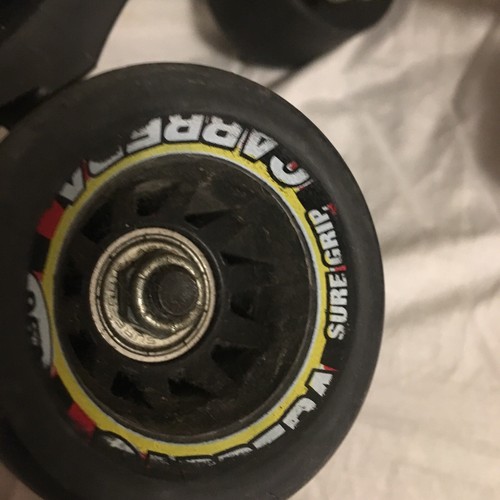 Riedell Carrera Black Speed Roller Skates Size 7 105B Boots Style #2 Mixed Wheel