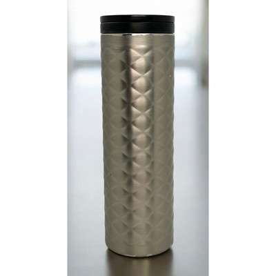 Starbucks Silver Quilted Soft Touch Stainless Steel Tumbler Travel Mug 16 oz