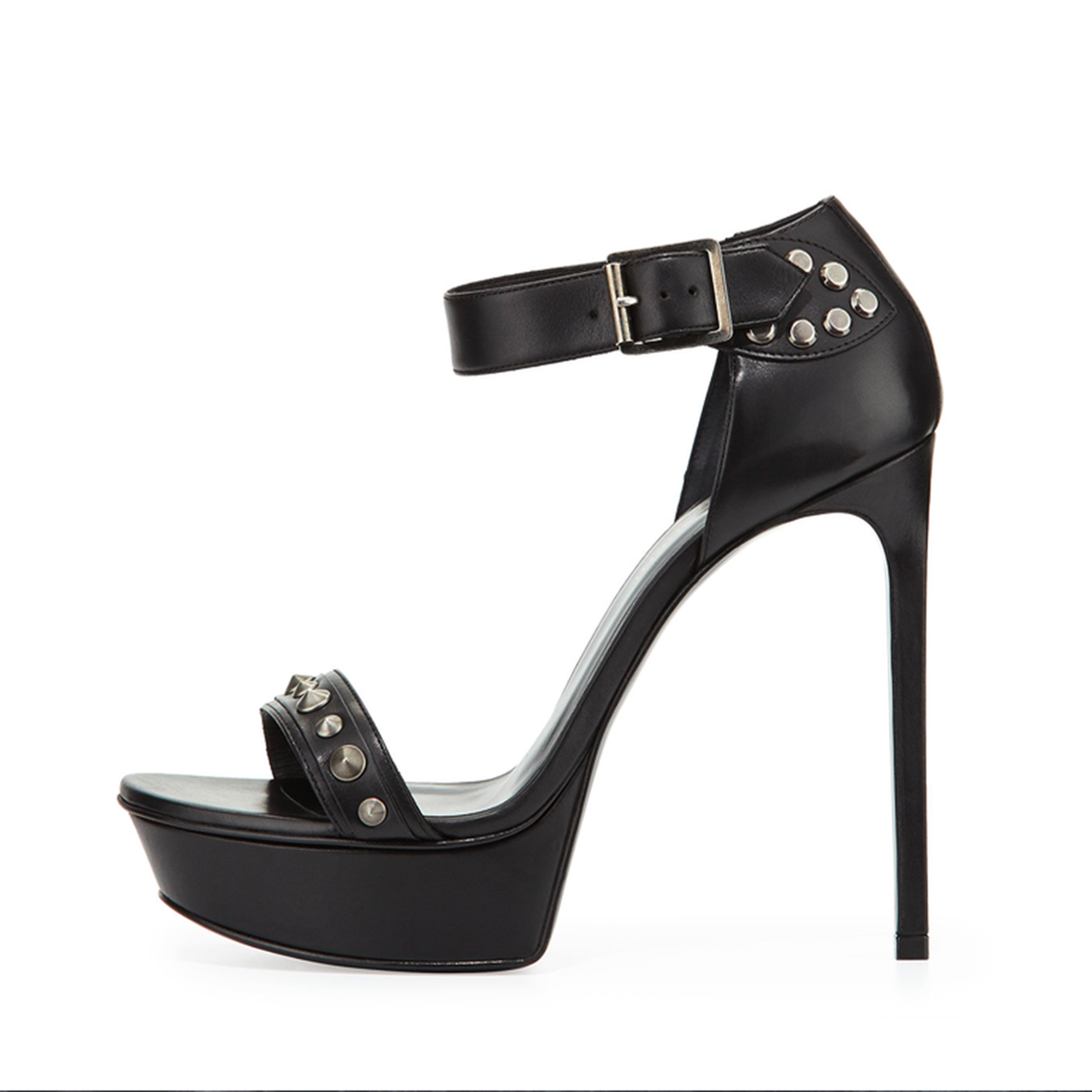 SAINT LAURENT black ankle-strap studded 