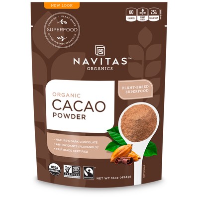 Navitas Organics, Органический какао-порошок (2 упаковки), 16 унций (454 г)