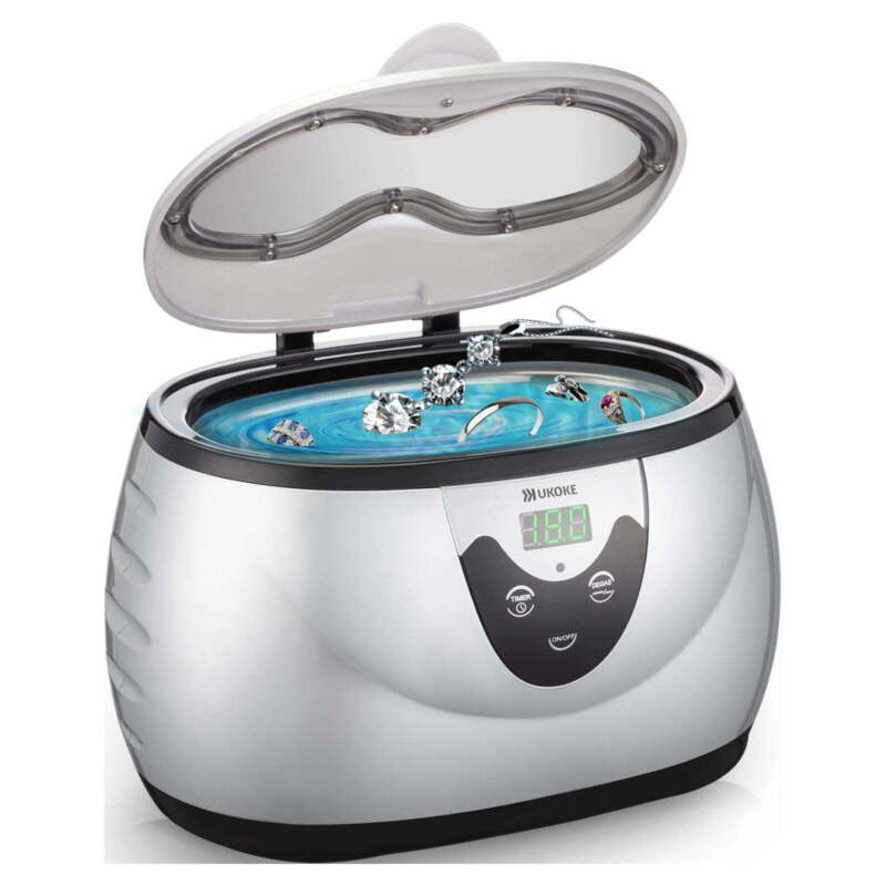 Professional Ultrasonic Jewelry Cleaner With Timer, Portable Cleaning Machine