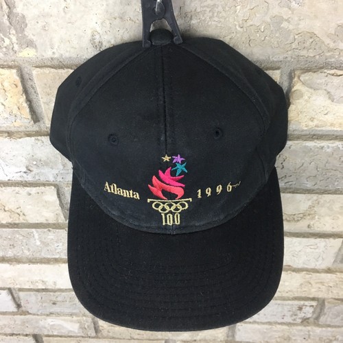 VINTAGE 90s Olympic Games 1996 Snapback Hat Cap Black First Pick Collection Vtg
