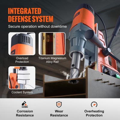 VEVOR Magnetic Drill 1550W 2922lbf/13000N Portable Mag Drill Press 500RPM