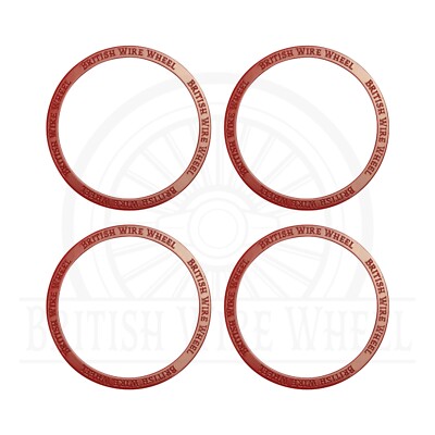 Red Rings for Zenith Locking Knock Off Spinner Caps for Lowriders, Set of 4