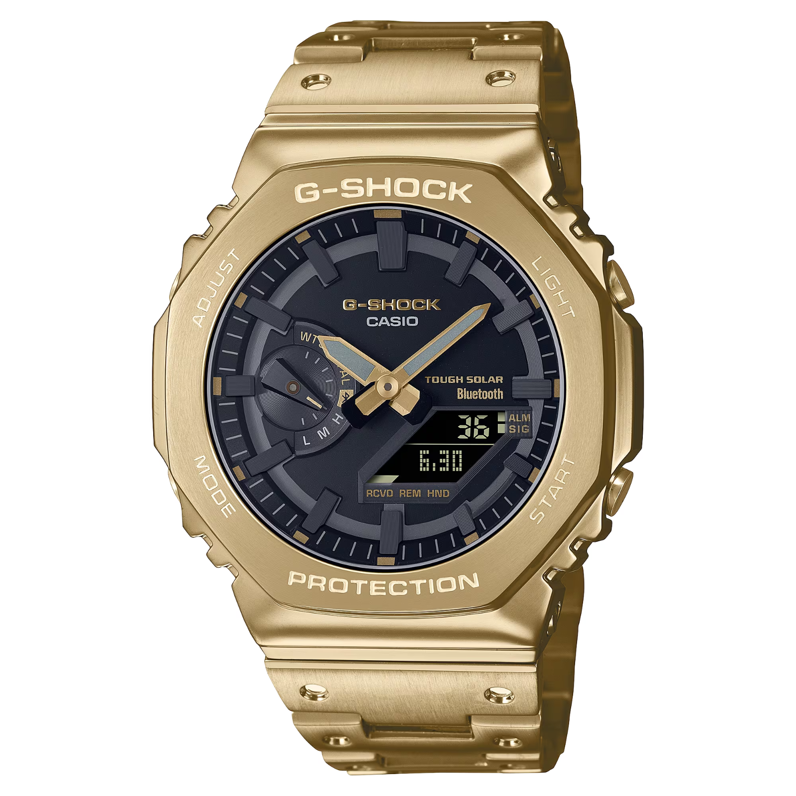 Pre-owned Casio G-shock Analog-digital Metal Gold Ion Plated Men's Watch Gmb2100gd-9a