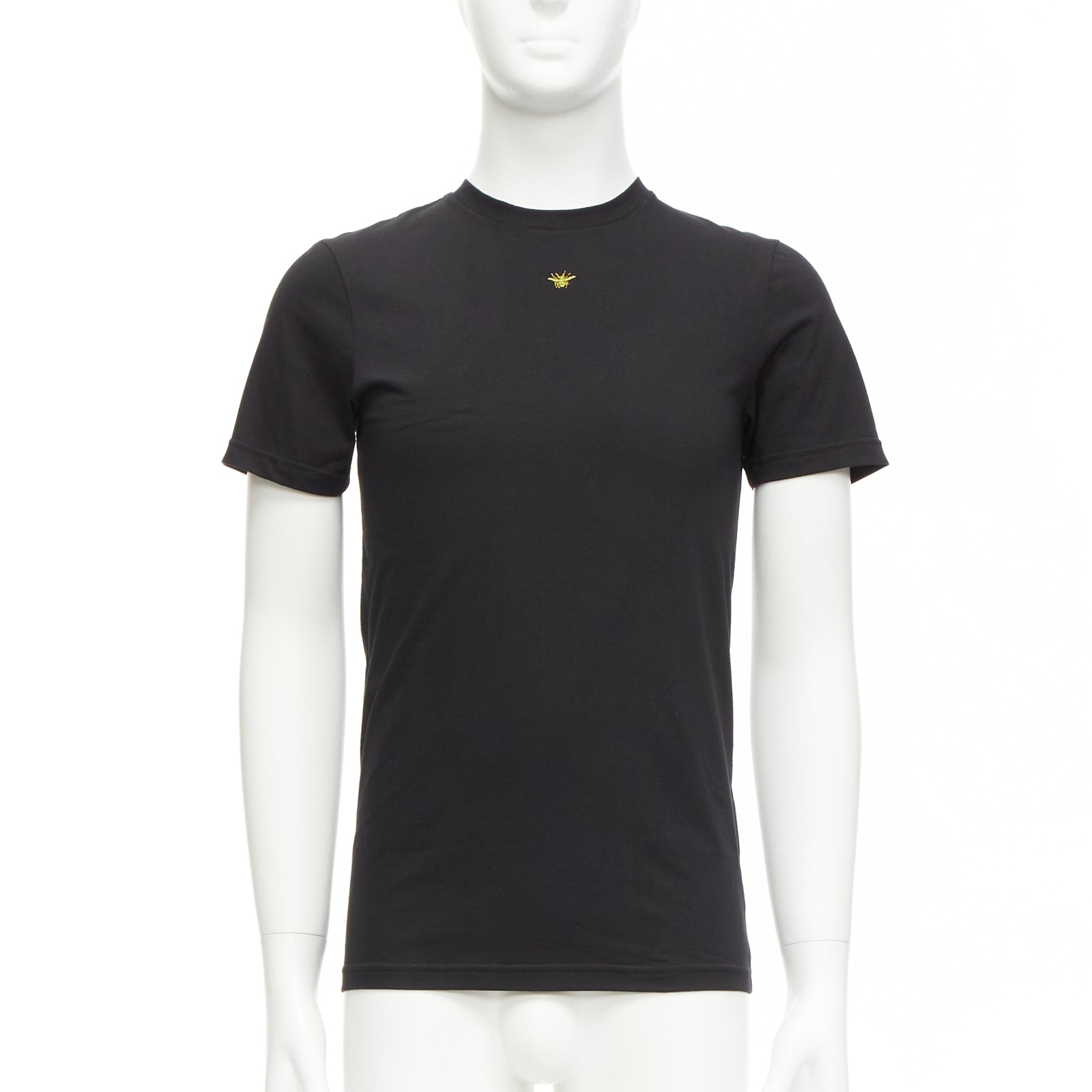 DIOR Tシャツ DIOR HOMME black cotton gold bee embroidered fitted tshirt