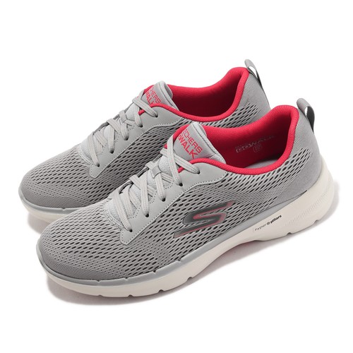 

Skechers Go Walk 6-Avalo 2.0 Серый Красный Мужская повседневная обувь LifeStyle 216624-GYRD, Grey, Go Walk 6-avalo 2.0