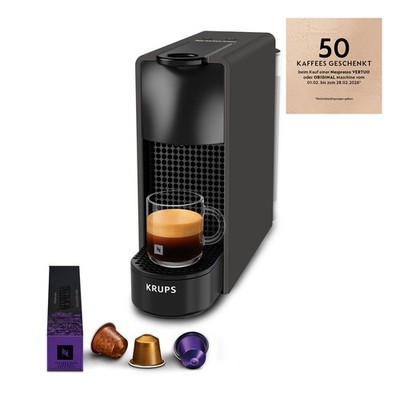 Krups XN110N Essenza Mini Mattschwarz Nespresso Kapselmaschine Kaffeemaschine