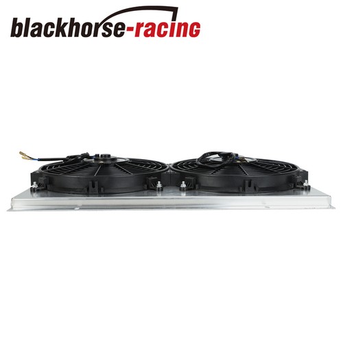 Aluminum Shroud 12'' Fan+Thermostat For 82-02 Chevy S10 Blazer Corvette Radiator