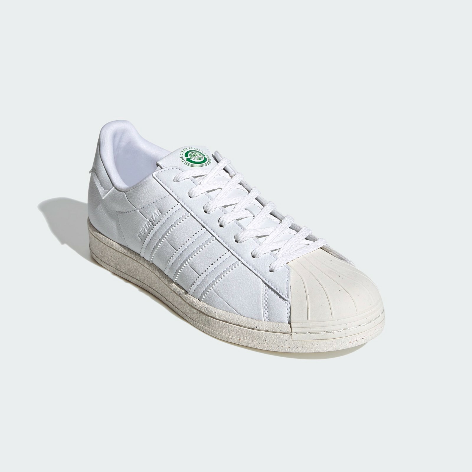 MEN'S ADIDAS ORIGINALS SUPERSTAR CLEAN (VEGAN) FW2292 WHITE OFF-WHT GREEN  SZ 6 | eBay