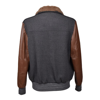 Pre-owned Brunello Cucinelli Men's Two Tone Down Filled Bomber Style Jacket Size Medium