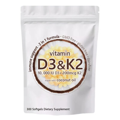 Vitamin D3 K2 Supplement Softgels 300 capsules