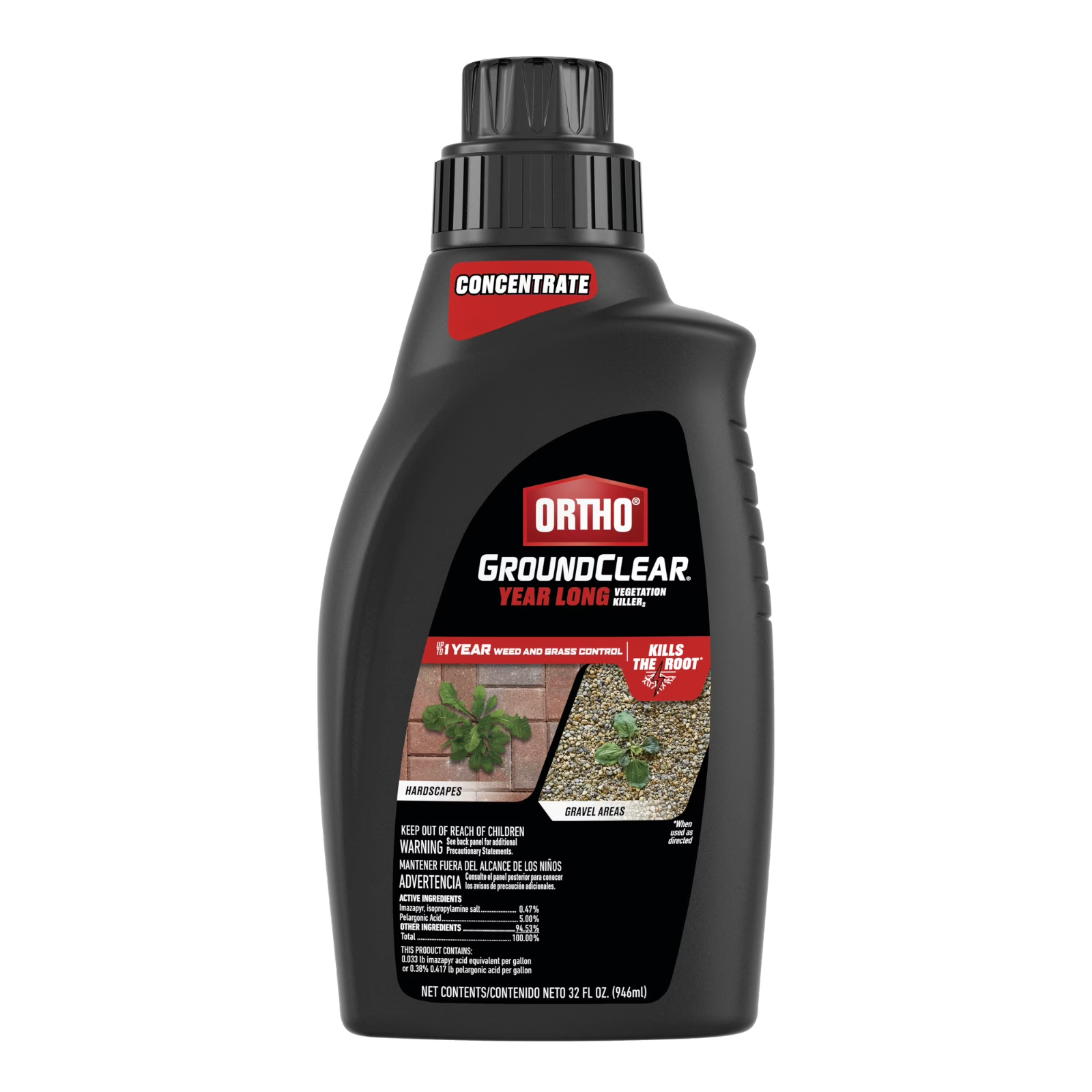 Ortho GroundClear Year Long Vegetation Killer2 Concentrate, Kills Weeds, 32 fl.