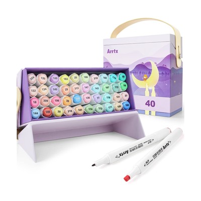 Alp 40 Colors,alcohol Based Markers Set,brush And Fine T...