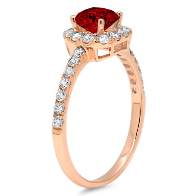Pre-owned Pucci 1.4 Ct Princess Cut Real Red Garnet Bridal Statement Designer Ring 14k Pink Gold
