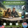 Portable Rechargeable Fan, 12000mAh Cordless Battery Powered Camping Tent Fans with LED Lantern, Small USB C Operated Outdoor Ventilador for Travel Camp Fishing Picnic Bedroom Power Outage Emergency