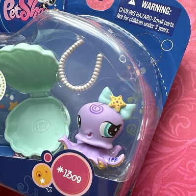 LPS # 1309 Littlest Pet Shop Purple Octopus clam shell still sealed in box NIB