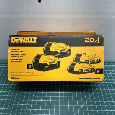 DEWALT 20V MAX Battery, Lithium Ion, 4-Ah & 2-Ah, 4-Pack (DCB324-4) C2