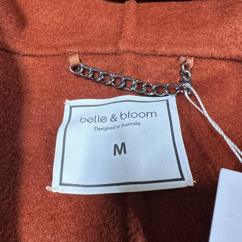 Pre-owned Belle & Bloom Walk This Way Wool Blend Oversized Coat Caramel Size Medium In Brown
