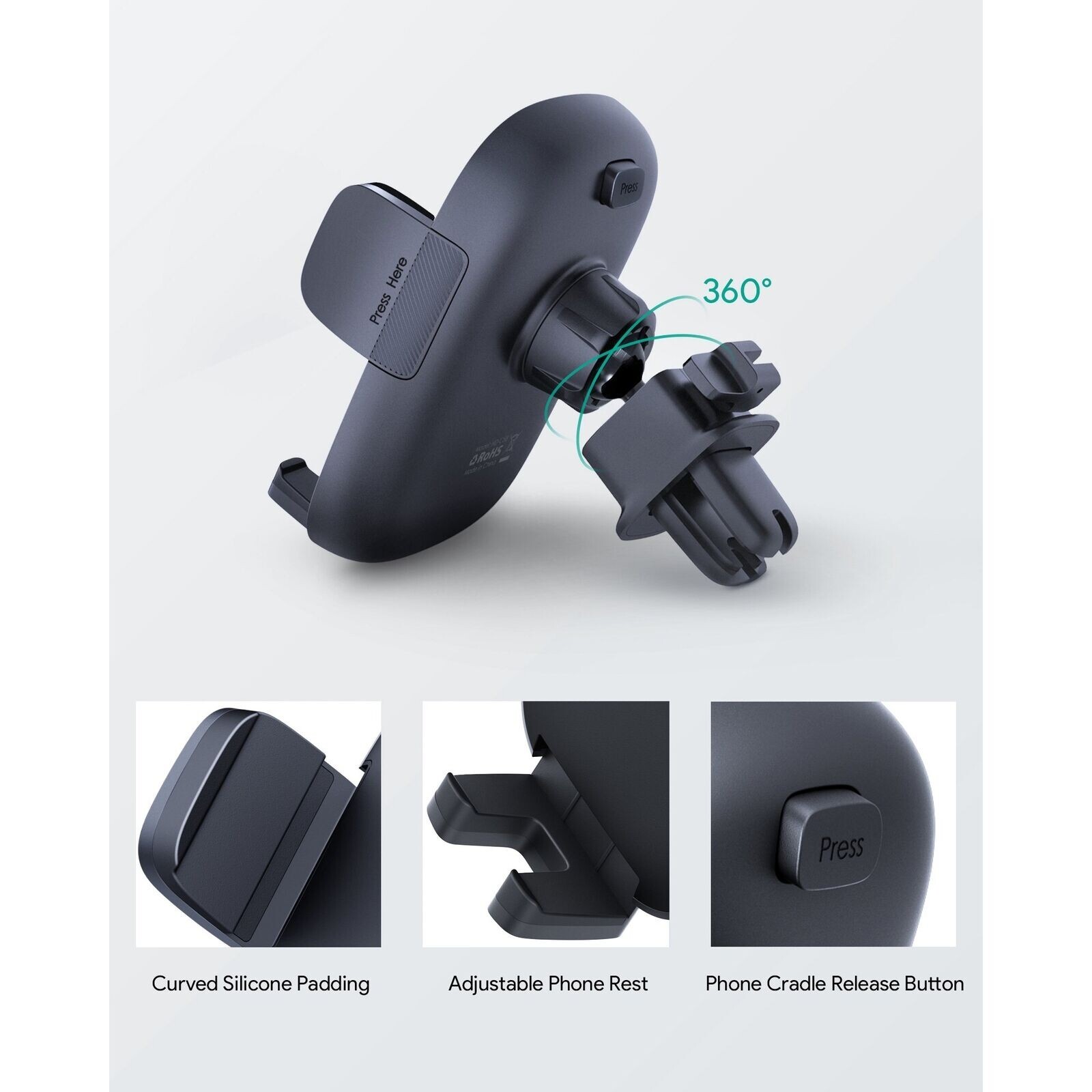 AUKEY Car Phone Mount Phone Holder One-Touch-Release HD-C58