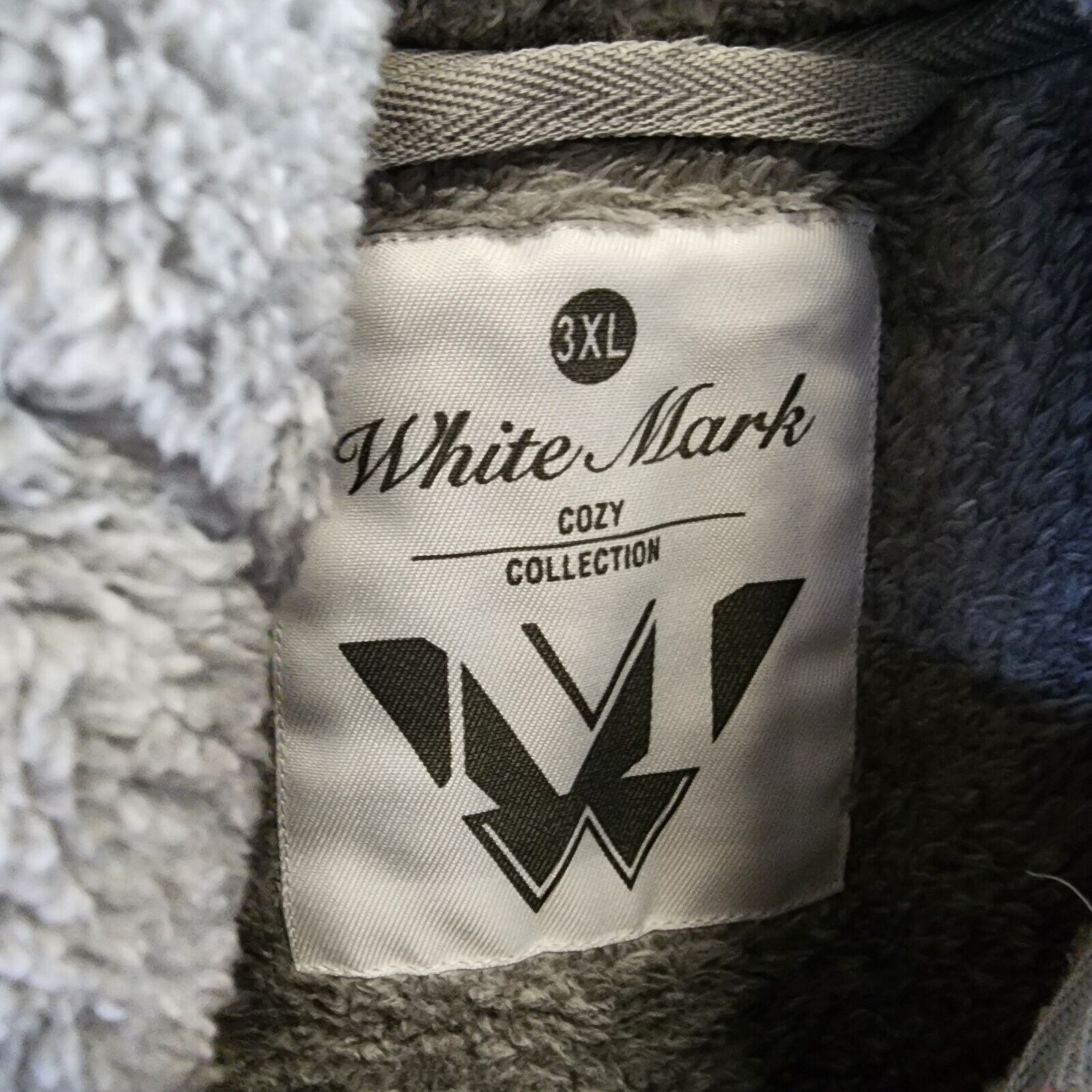 White Mark Plus Size Hooded Sherpa Jacket Women's 3XL Gray Zipper Closure L/S~ - Picture 5 of 15